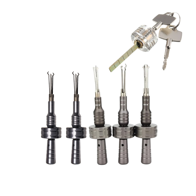 HUK 5-delige cross pick set – Inclusief transparant oefenslot
