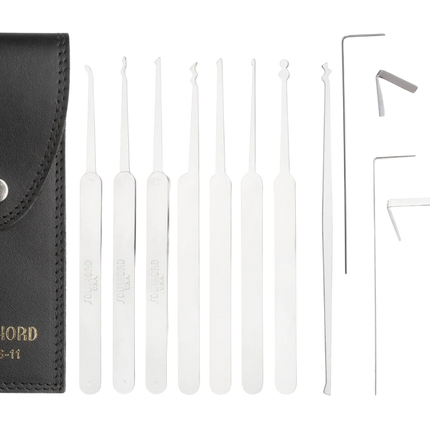 SouthOrd MPXS-11 – 11-delige lockpick set – Professionele set met leren etui
