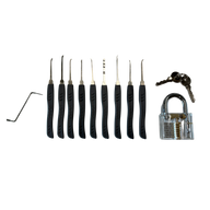 Kit de crochetage Goso 10 pièces avec serrure d'entraînement transparente