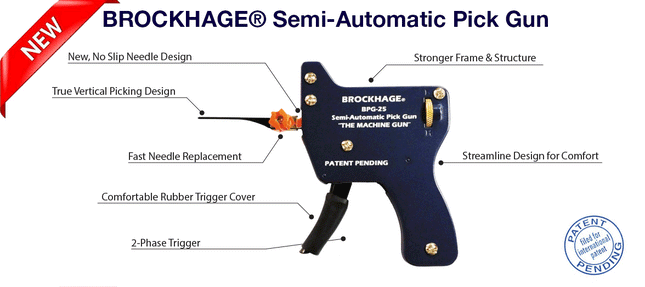 Brockhage BPG-25 – pistolet de crochetage semi-automatique